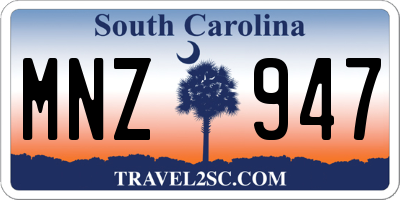 SC license plate MNZ947