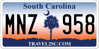 SC license plate MNZ958