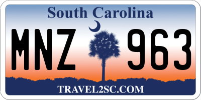 SC license plate MNZ963