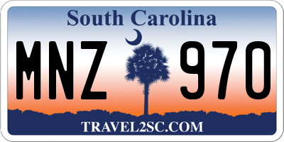 SC license plate MNZ970