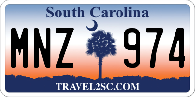 SC license plate MNZ974