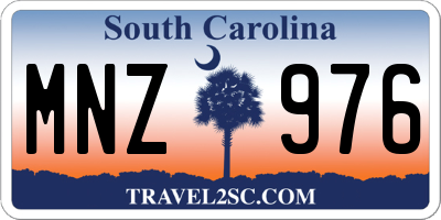 SC license plate MNZ976