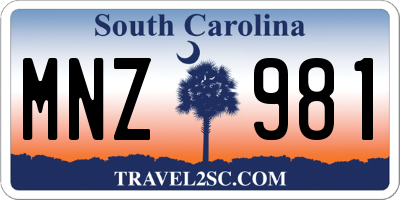 SC license plate MNZ981