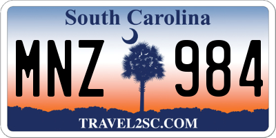 SC license plate MNZ984