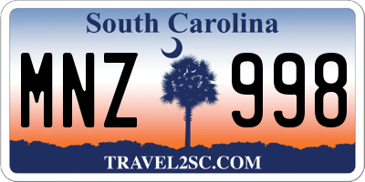 SC license plate MNZ998