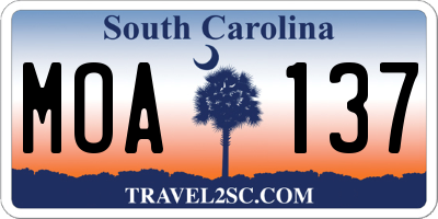 SC license plate MOA137
