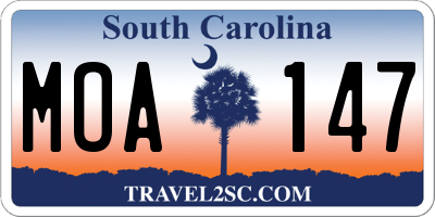 SC license plate MOA147