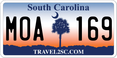 SC license plate MOA169