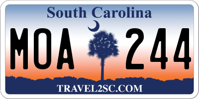 SC license plate MOA244