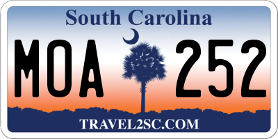 SC license plate MOA252