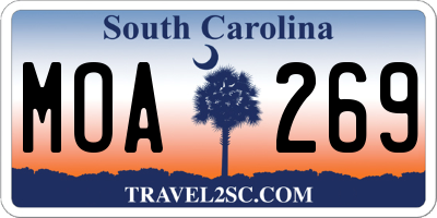 SC license plate MOA269