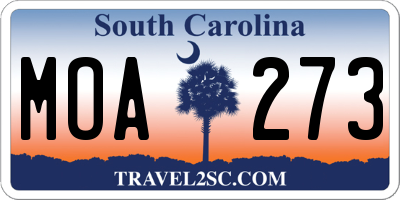 SC license plate MOA273