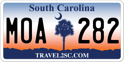 SC license plate MOA282