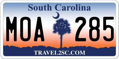 SC license plate MOA285