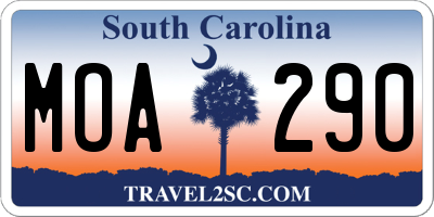 SC license plate MOA290