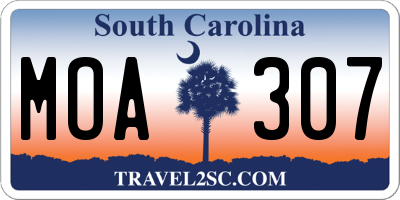 SC license plate MOA307