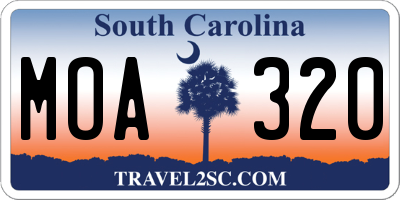SC license plate MOA320