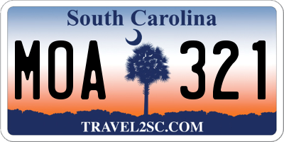 SC license plate MOA321
