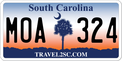 SC license plate MOA324