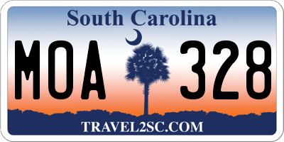 SC license plate MOA328