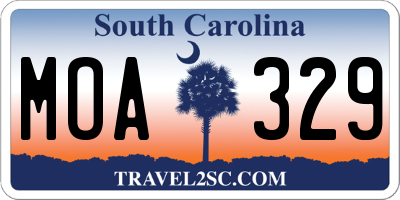 SC license plate MOA329