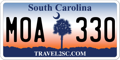 SC license plate MOA330