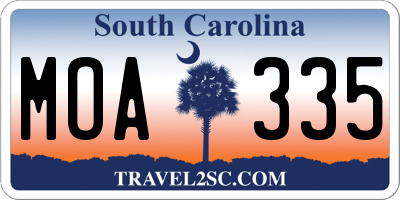 SC license plate MOA335