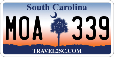 SC license plate MOA339
