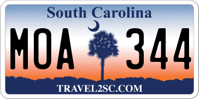 SC license plate MOA344