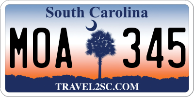 SC license plate MOA345