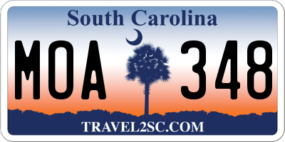 SC license plate MOA348