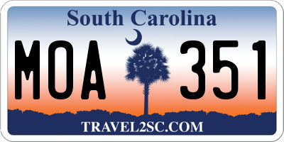 SC license plate MOA351