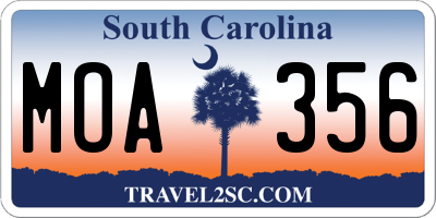 SC license plate MOA356