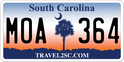 SC license plate MOA364