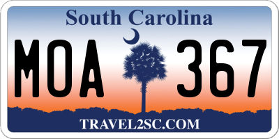 SC license plate MOA367