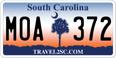 SC license plate MOA372