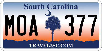 SC license plate MOA377