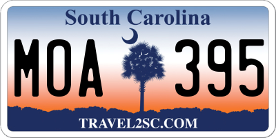 SC license plate MOA395