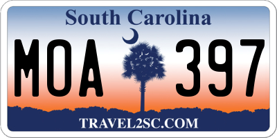 SC license plate MOA397