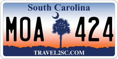 SC license plate MOA424