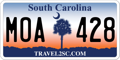 SC license plate MOA428