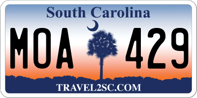 SC license plate MOA429