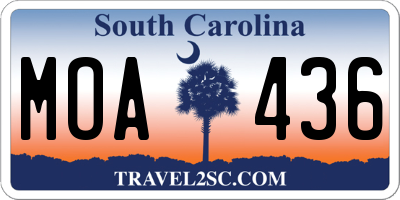 SC license plate MOA436