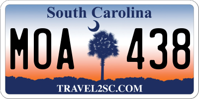 SC license plate MOA438