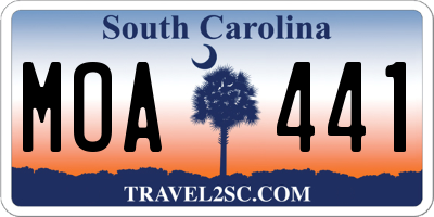 SC license plate MOA441