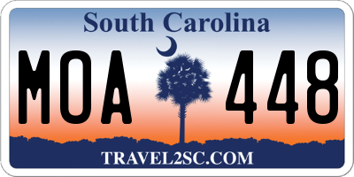 SC license plate MOA448