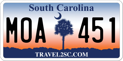 SC license plate MOA451