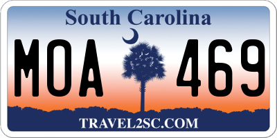 SC license plate MOA469
