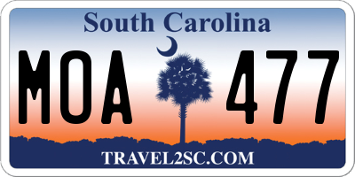 SC license plate MOA477