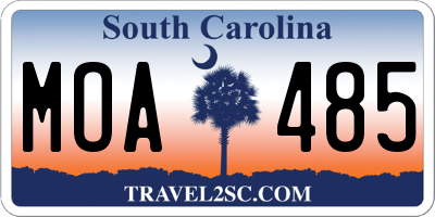 SC license plate MOA485